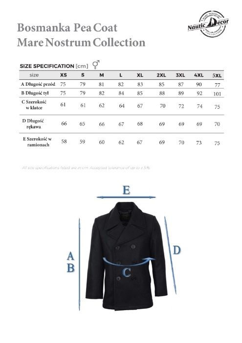 BOSMANKA Płaszcz Parka Peacoat PEA COAT MiL-Tec M złote guziki