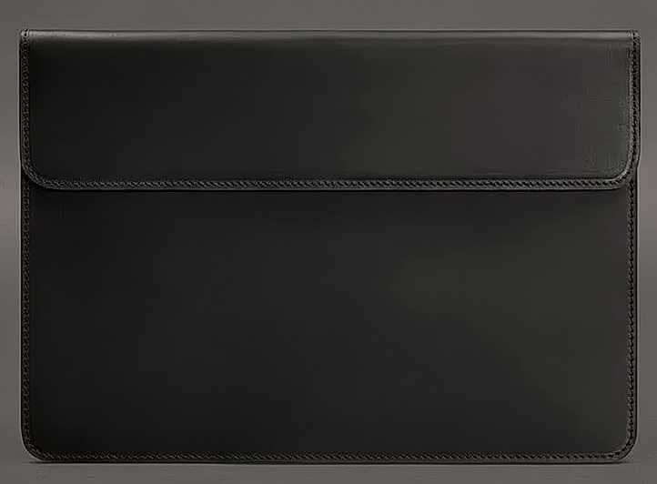 Шкіряний ЧОХОЛ-КОНВЕРТ чорний на MACBOOK AIR/PRO 13'' на магнитах