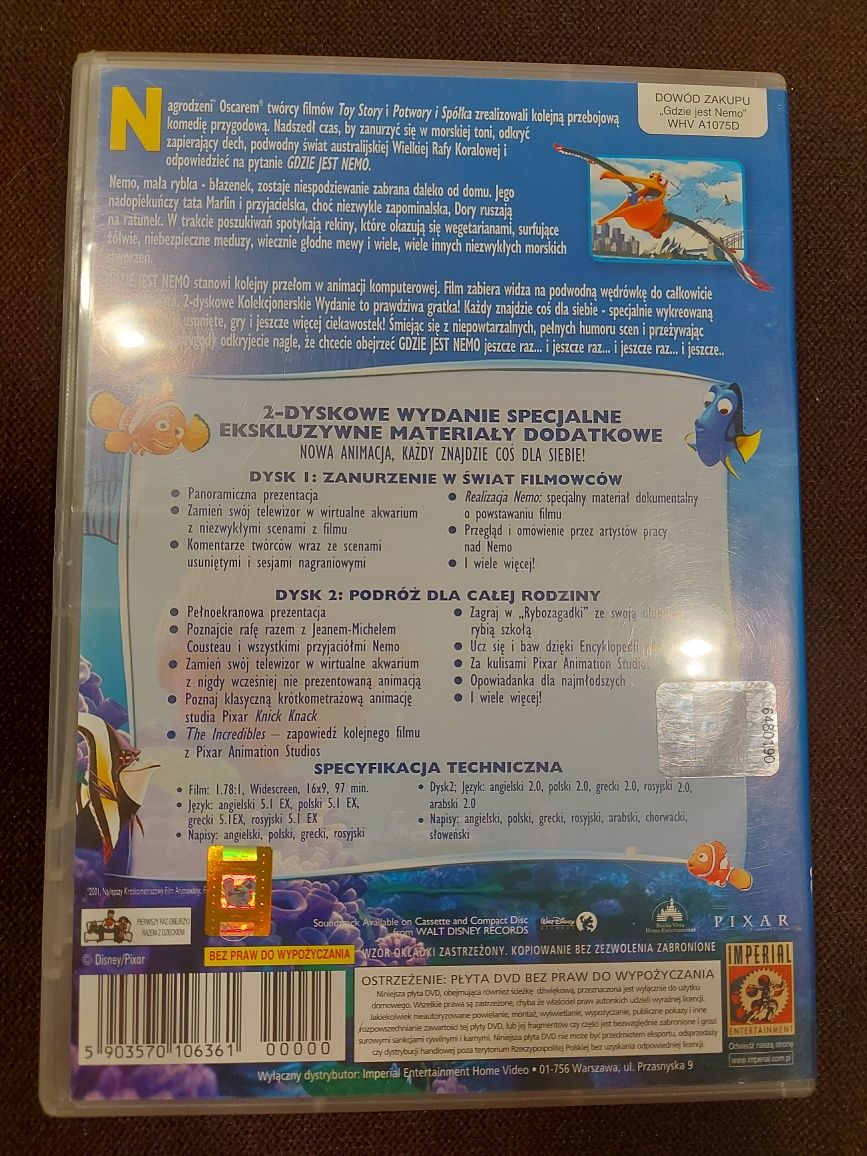 "Gdzie jest Nemo" dvd