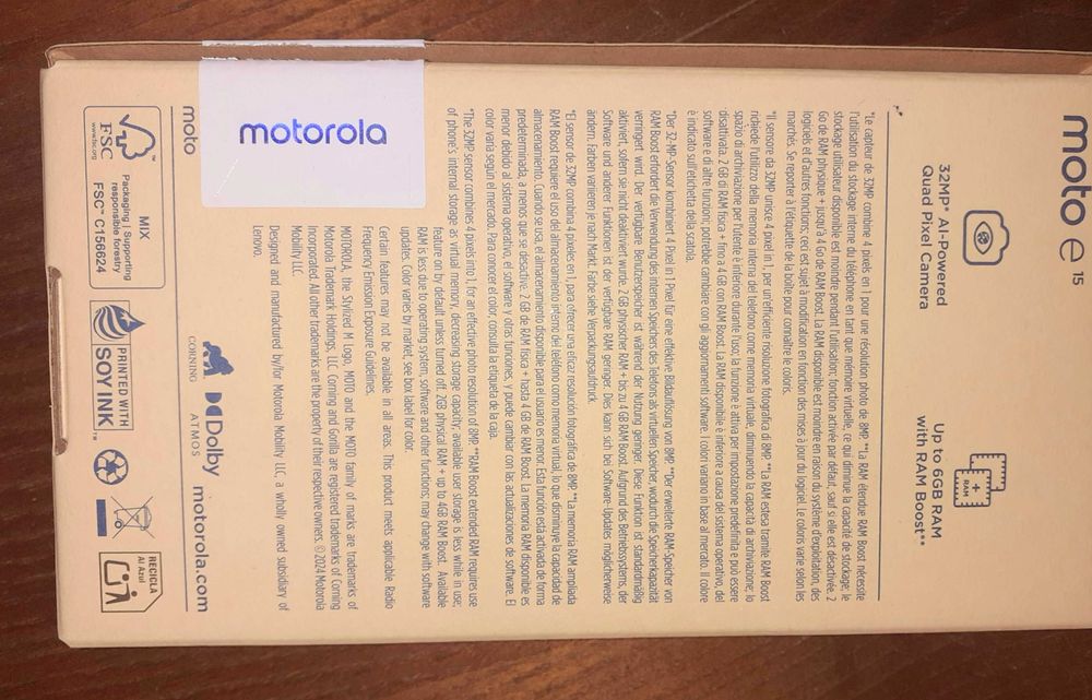 MOTOROLA E15 Novo C/Oferta de Capa