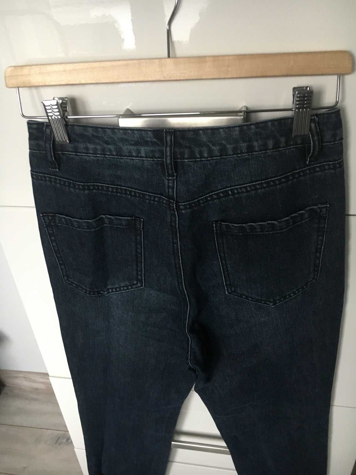 missguided spodnie jeansowe z dziurami 36