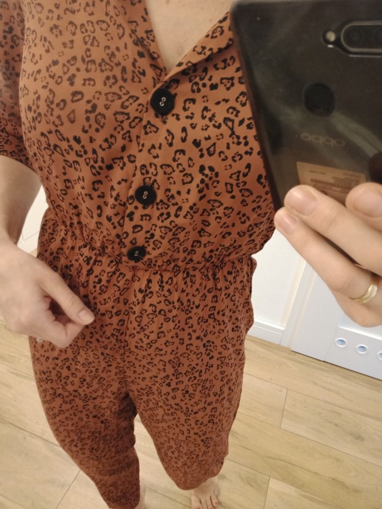 Kombinezon damski M Primark brąz panterka idealny jak nowy