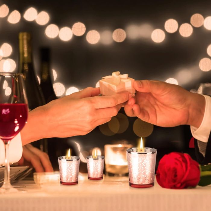 12 Szklanych Świeczników Tealight LALAGO Różowe Złoto Dekoracja