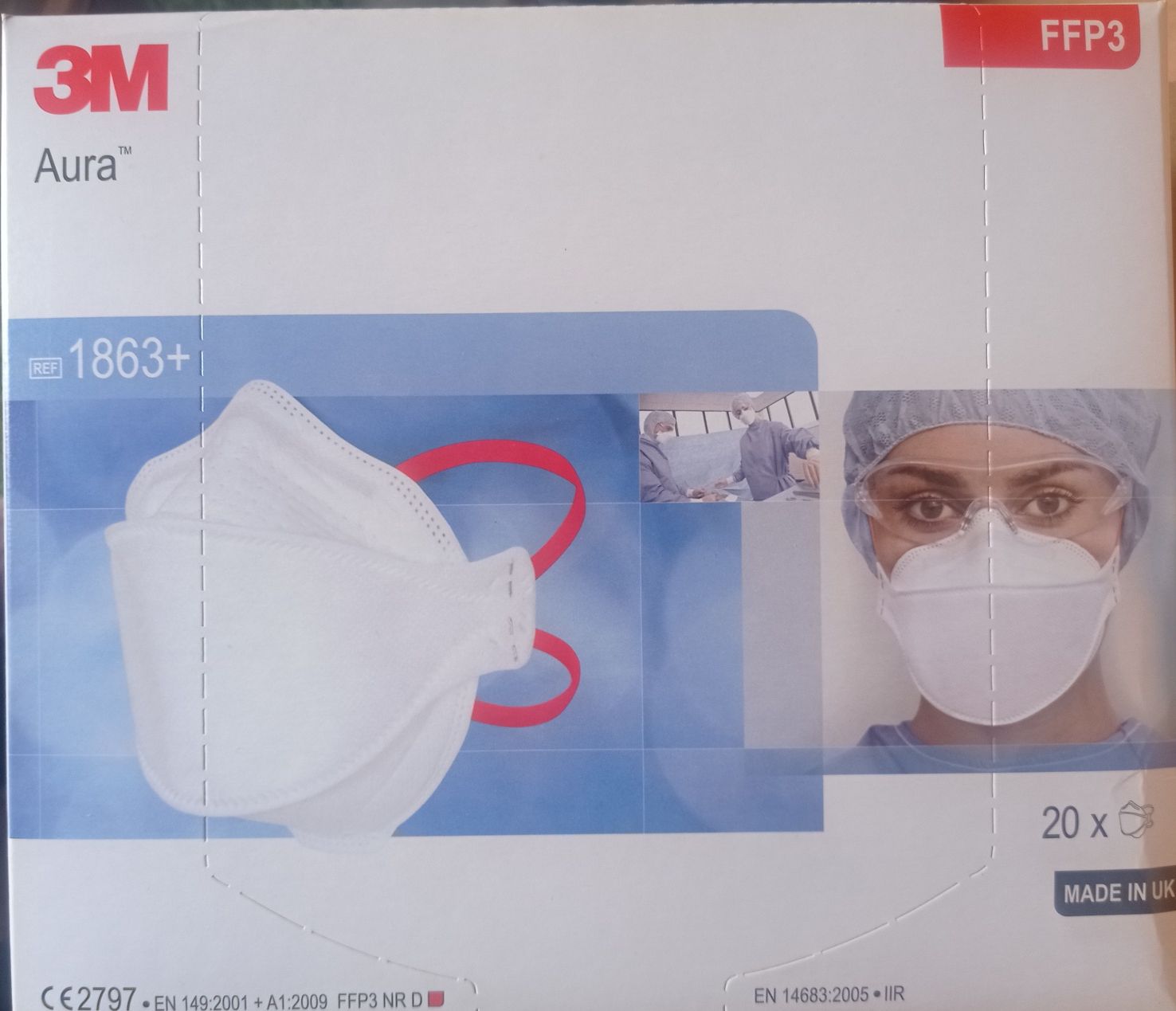 Półmaska 3M Aura 1863+ dostępne 100sztuk