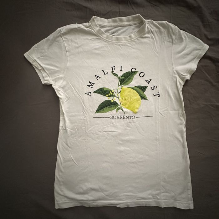 Bawełniana koszulka t-shirt z nadrukiem w cytryny XXS 2XS PRIMARK