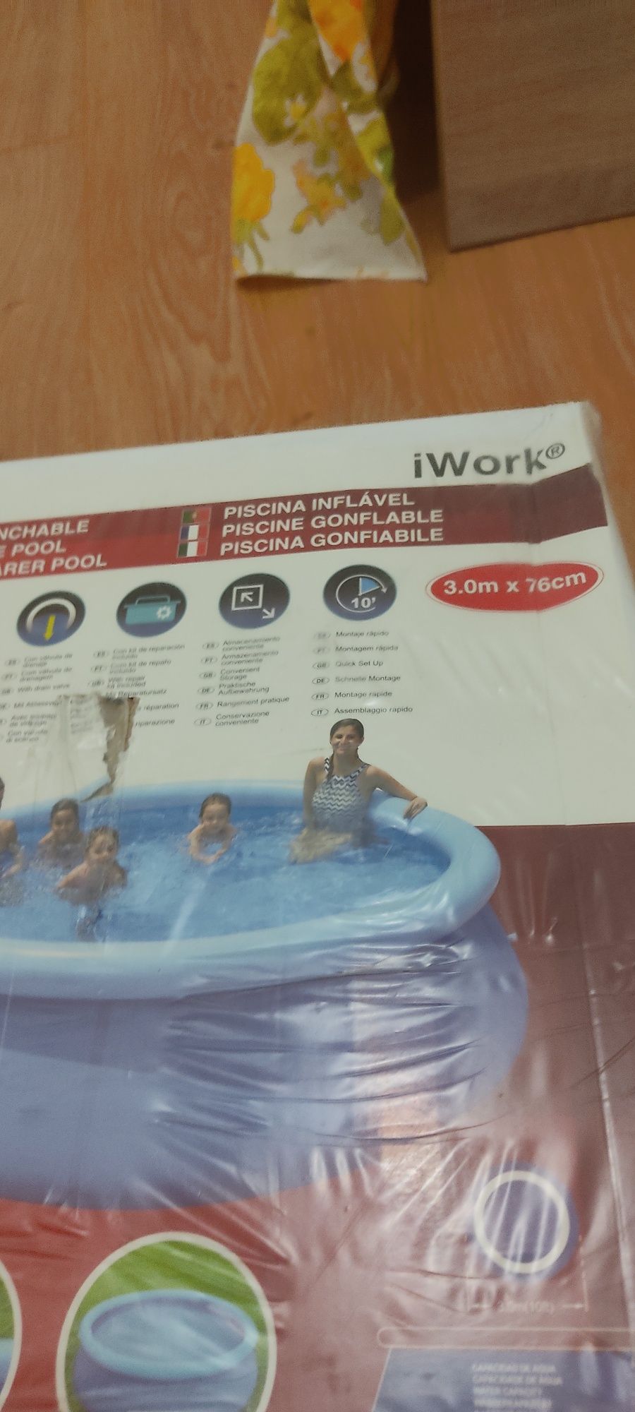 Vende piscina insuflável nova 3,00x1,70