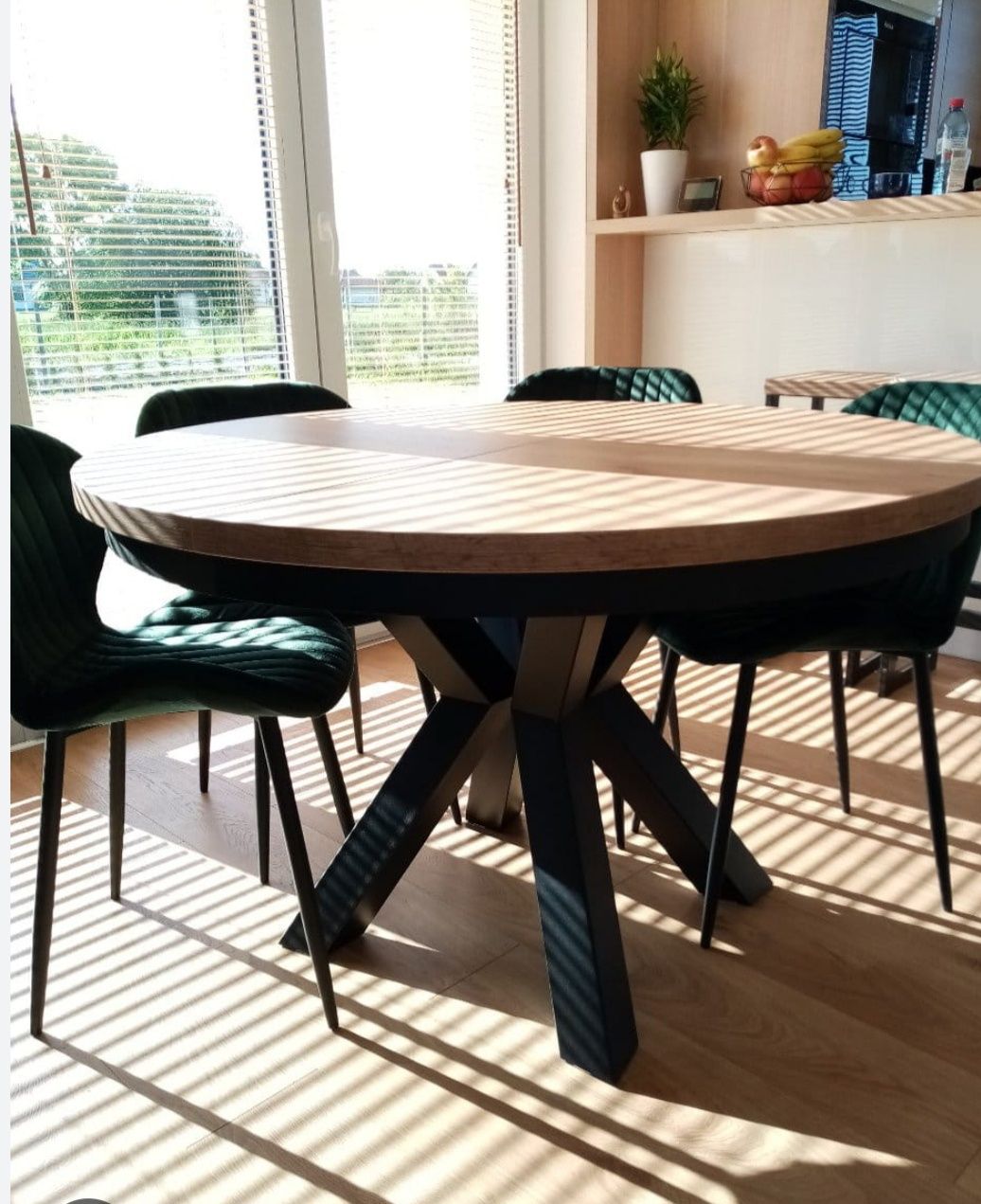 Stół okrągły pająk średnica 100cm dąb Craft