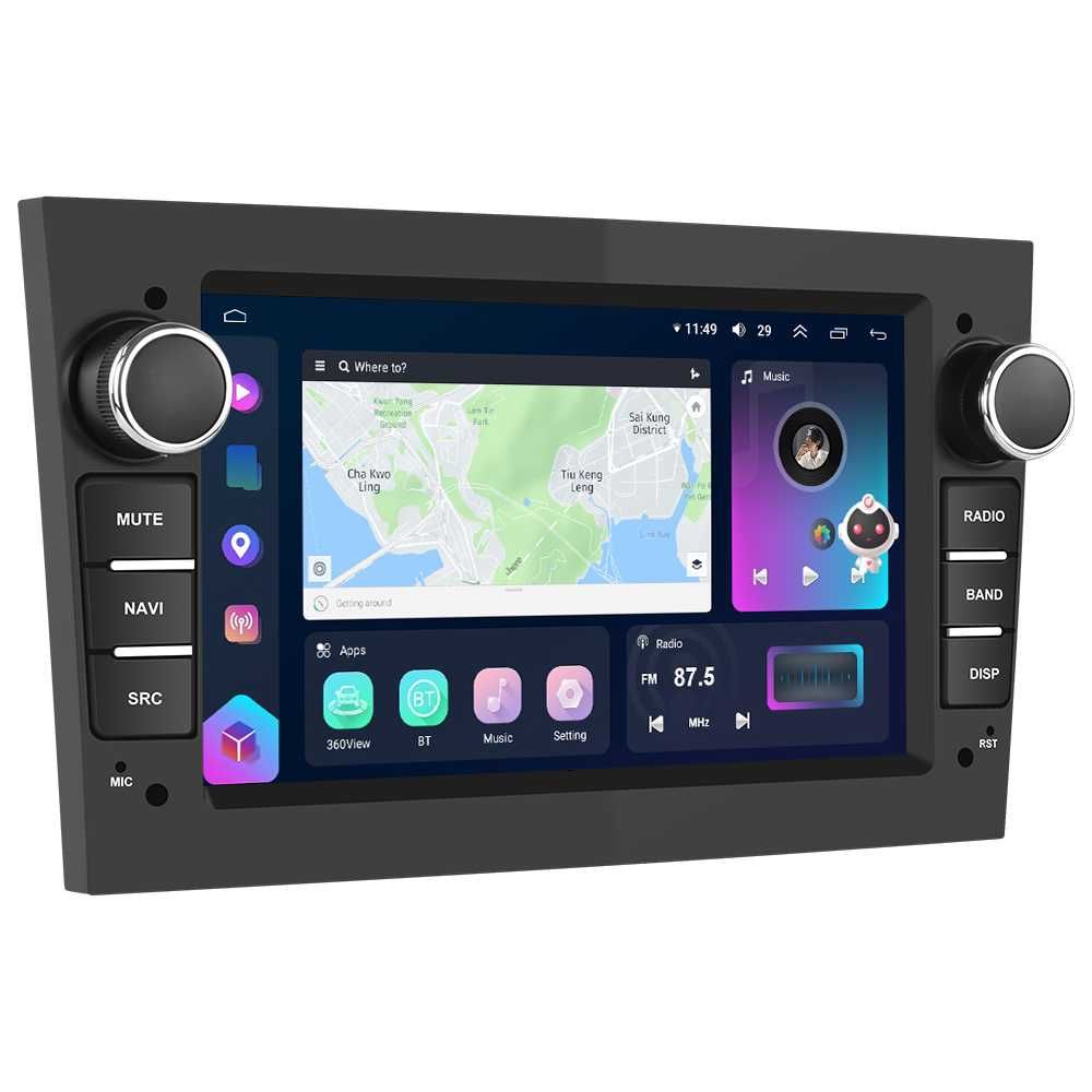 Rádio 7" Android 13 4+64GB 8-Core c/ CarPlay Opel Astra Corsa Vectra