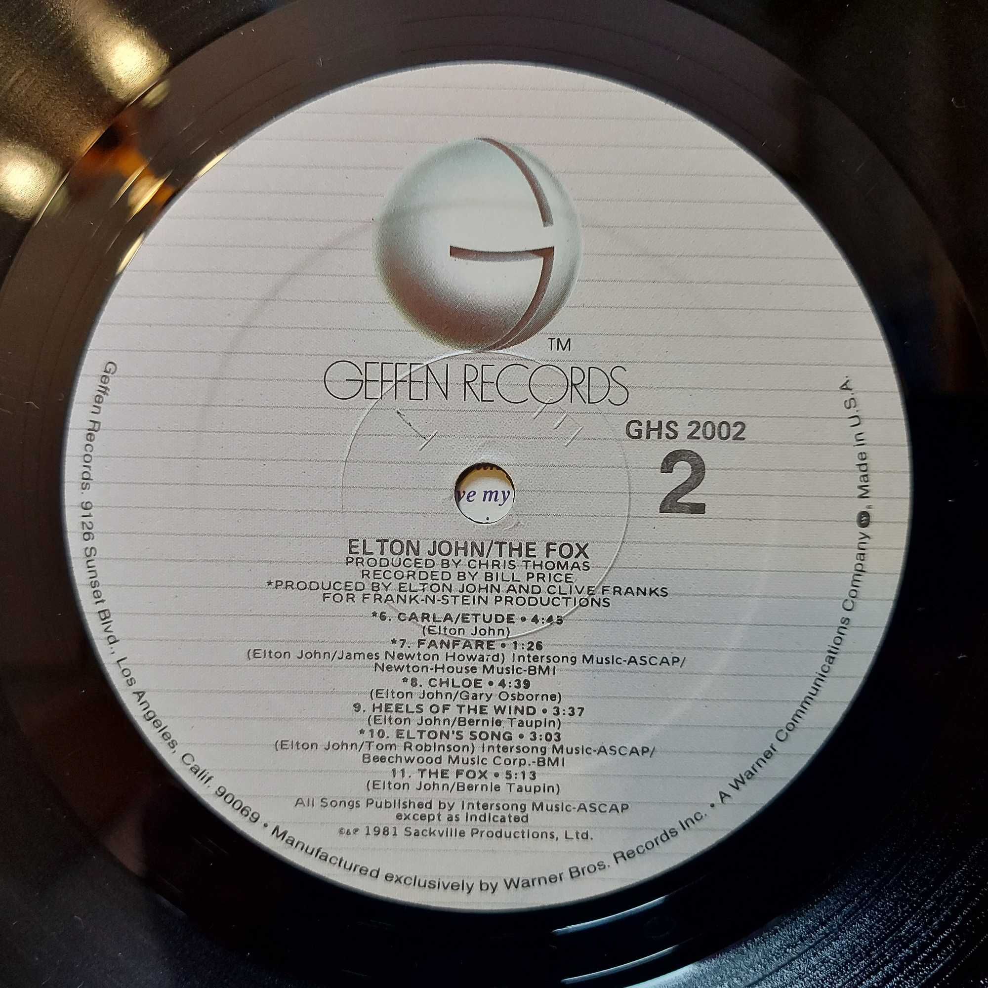 Elton John The Fox 1981 USA (EX+/EX+)