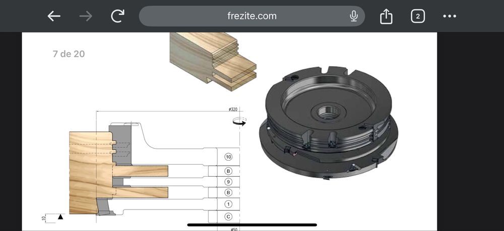 Conjunto 11 frezes caixilharia exterior com certificado