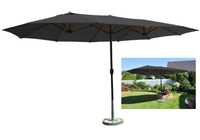 Podwójny ogrodowy parasol MEGA 460x270cm antracyt składany Oval XXL