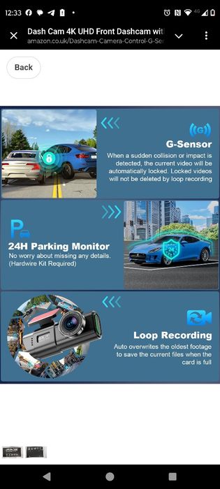 Zhiroad - відеореєстратор 4k, з wifi  та нічне бачення