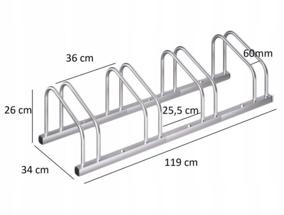 Stojak Uchwyt Parking Rowerowy na 4 Rowery Rower ŁATWY MONTAŻ Mocny