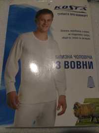 Термобілизна чоловіча Вовна 100% кальсони і джемпер низ верх комплект