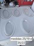 Conjunto cinco tavessas de vidro antigas