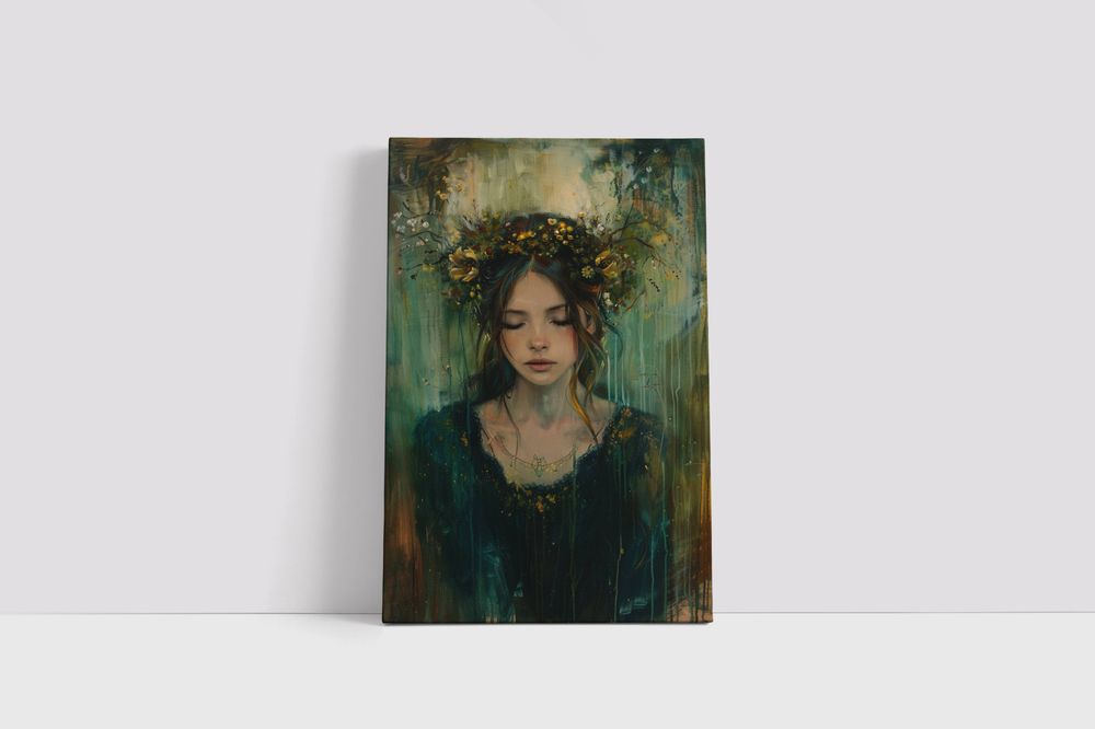 Obraz na płótnie Abstrakcyjny Portret Mistyczny 50x70 cm