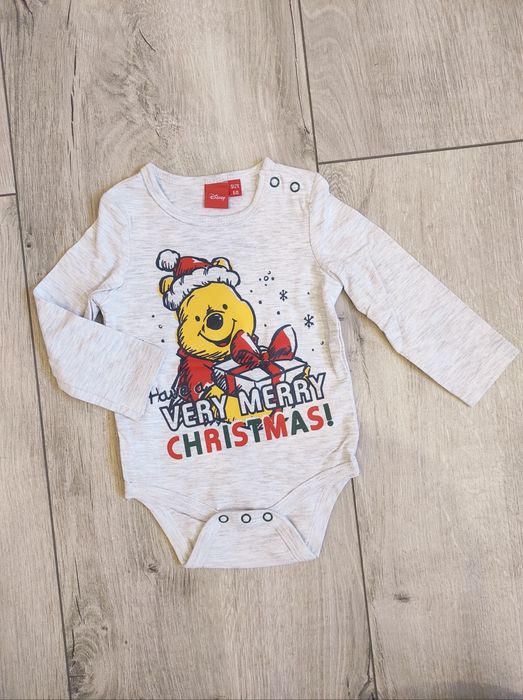 NOWE body świąteczne z długim rękawem Boże Narodzenie / Kubuś Puchatek
