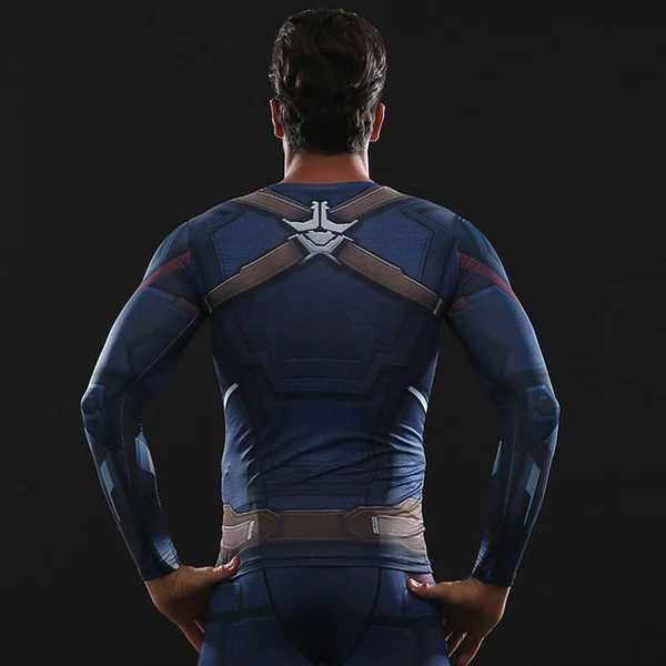 Koszulka Termoaktywna NA SIŁOWNIE Rashguard Capitan America