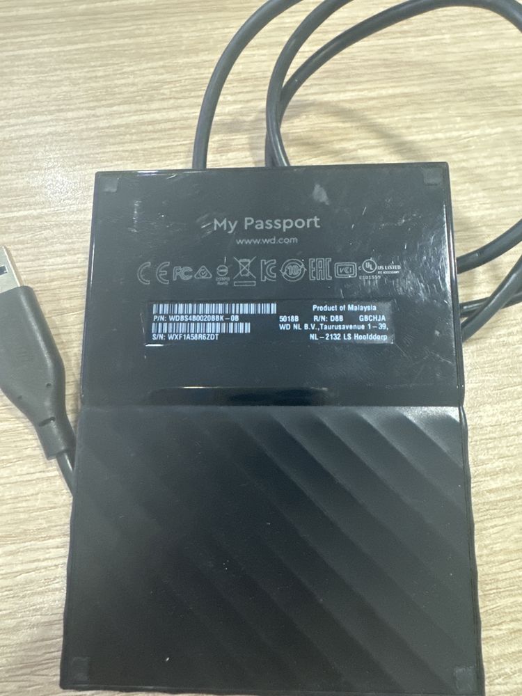 Disco Externo Western Digital 2TB My Passport Black USB 3.1