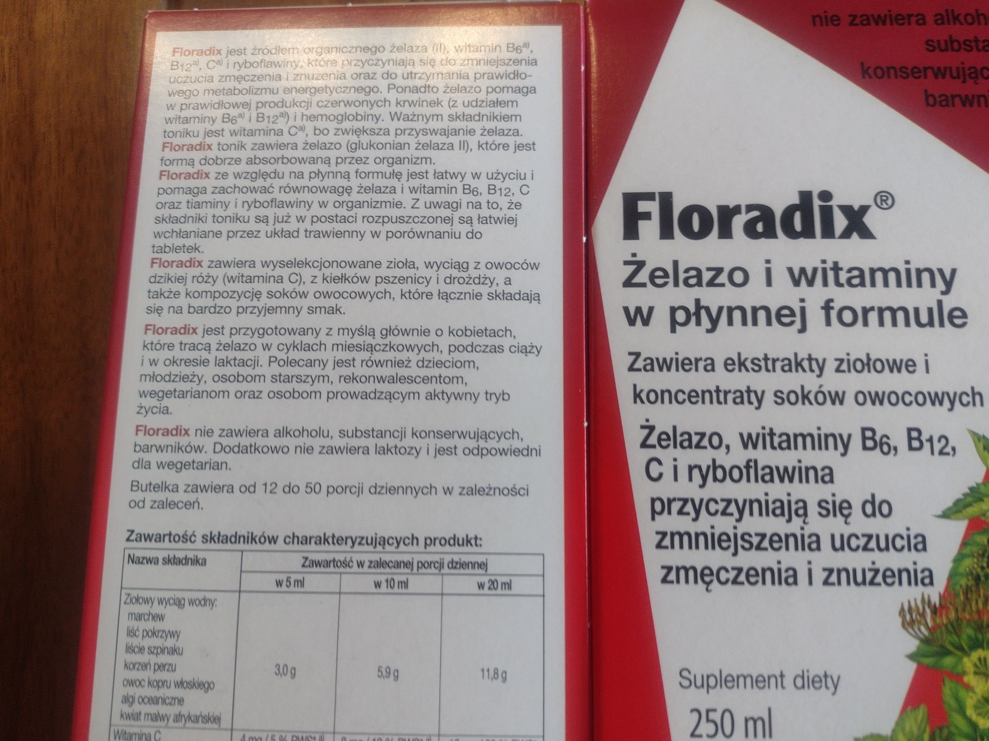 Floradix żelazo i witaminy cena za 2 szt