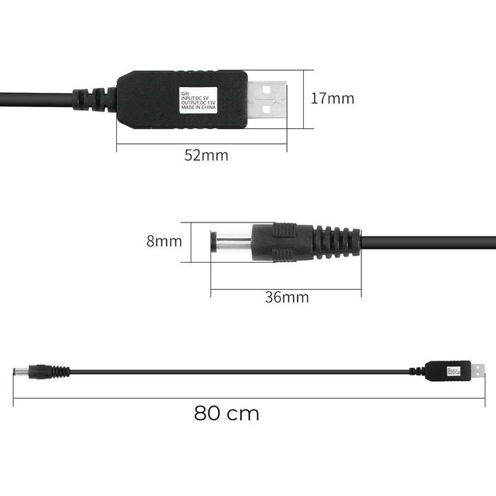 Кабель для роутера USB 12V живлення від повербанку \ WiFi без світла