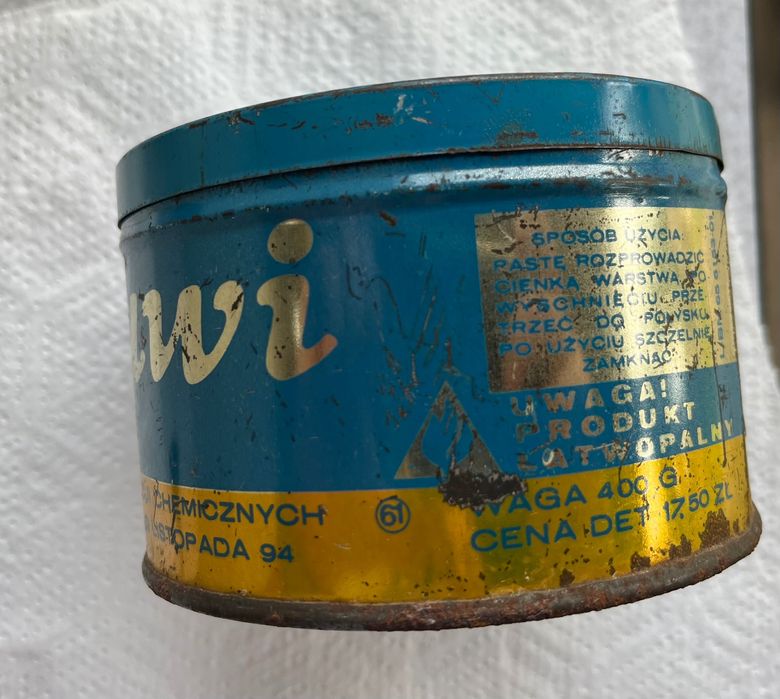Metalowe pudełko Buwi kolekcjonerskie PRL puszka metalowa