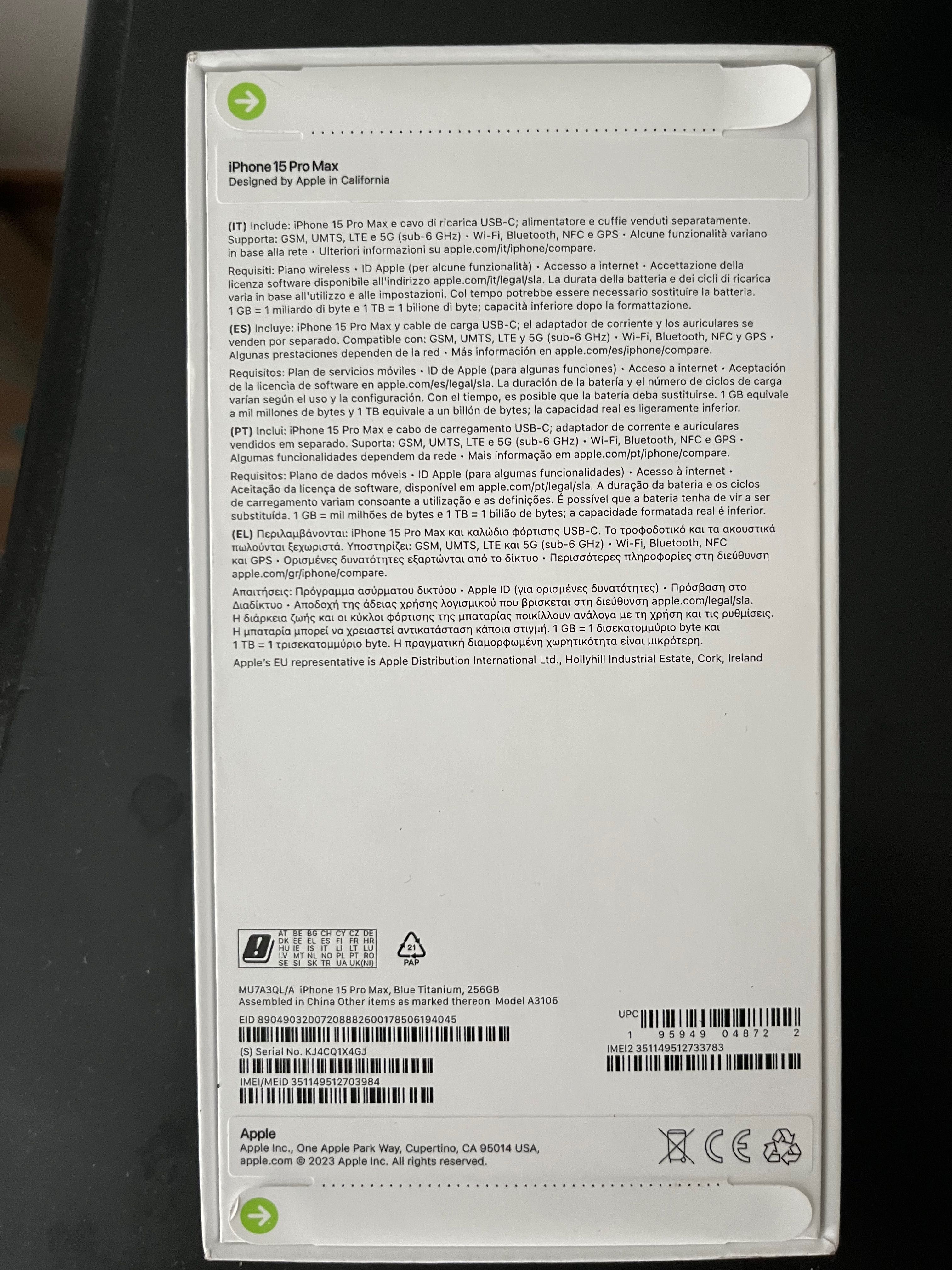 iPhone 15 Pro Max Azul 256 Giggas Nota fiscal Garantia 3 Anos lacrado