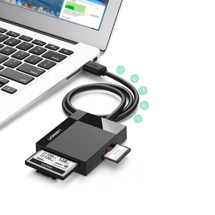 Ugreen czytnik kart pamięci USB 3.0 SD / micro SD / CF / MS czarny