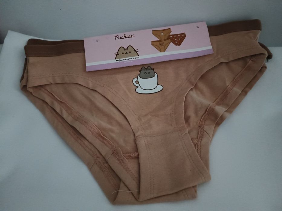 Majtki damskie 3-pak z motywem Pusheen rozmiar M