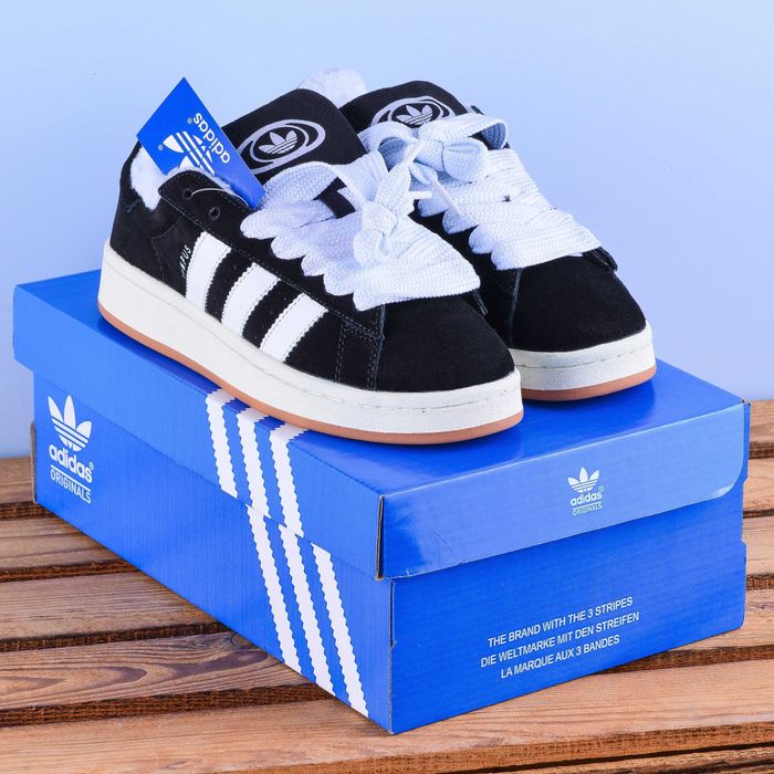 (2130) Зимові з хутром Adidas Campus Кросівки чорні (37-41)