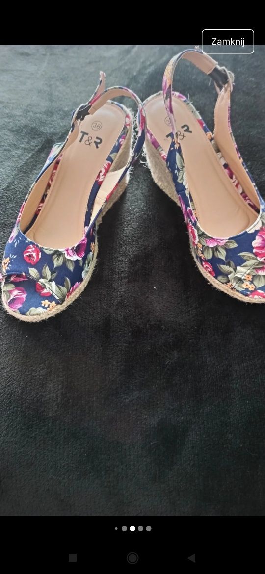 Sandały espadryle na koturnie 36