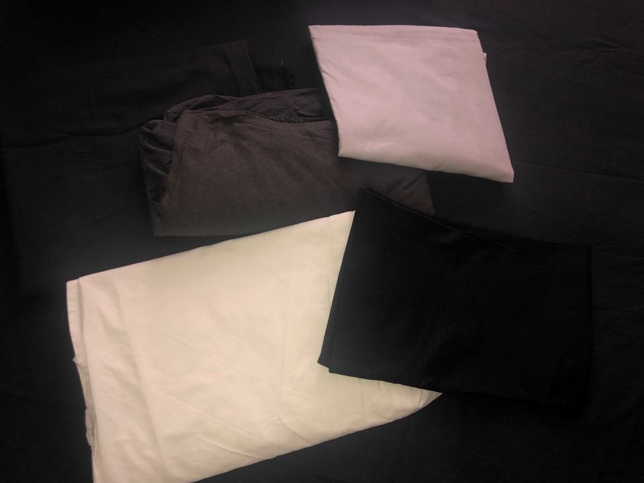 Prześcieradła 3 szt. czarne i białe, 90x200 cm