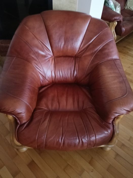 Komplet skórzany, kanapa, sofa, skóra naturalna, fotele