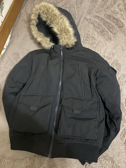 Чоловіча-дитяча куртка SMOG зимова з капішоном з хутром дуже тепла  М