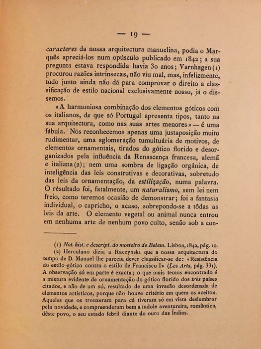 Evolução dos Estylos/ Pintura Portuguesa/ Sumário Artes Plásticas