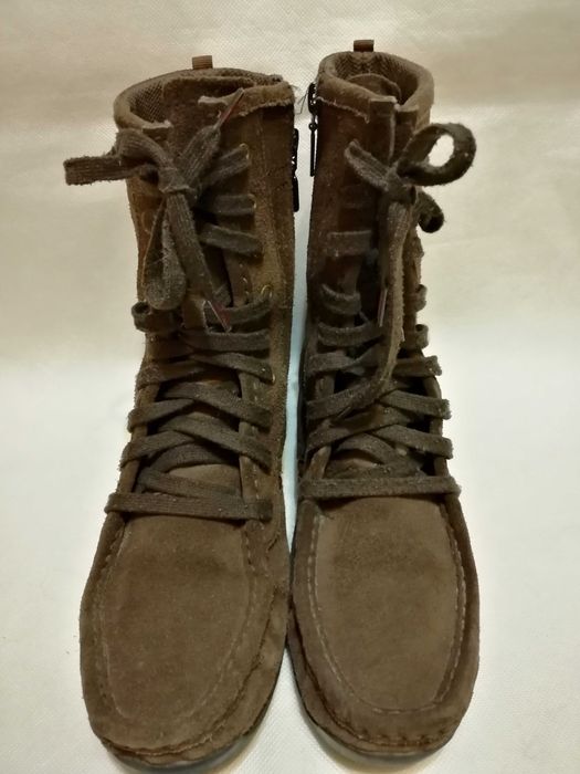 ESPRIT- Świetne Damskie Krótkie Skórzane Kozaki jak NOWE !!! 39