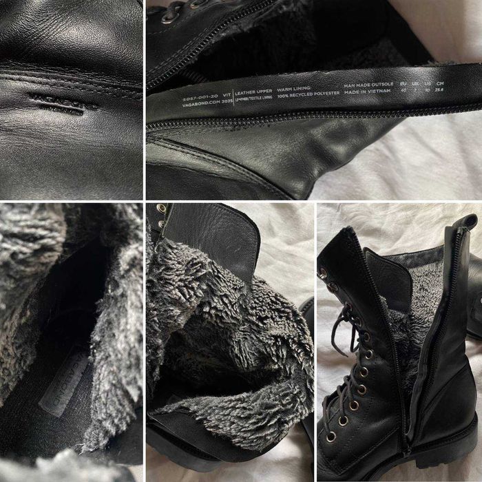 Жіночі черевики ботинки на шнурівці шкіра Vagabond зимові ідеальні