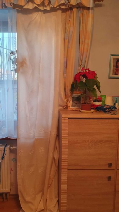 Firany ecru wytlaczane liście