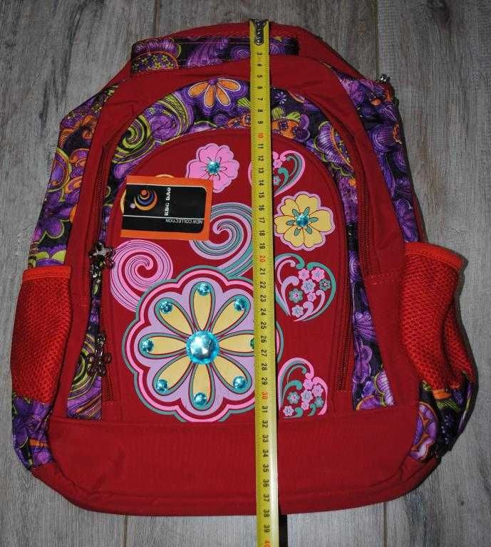 Рюкзак шкільний з квітами KWC BAG для дівчинки 39х29х14 см ортопедичн.