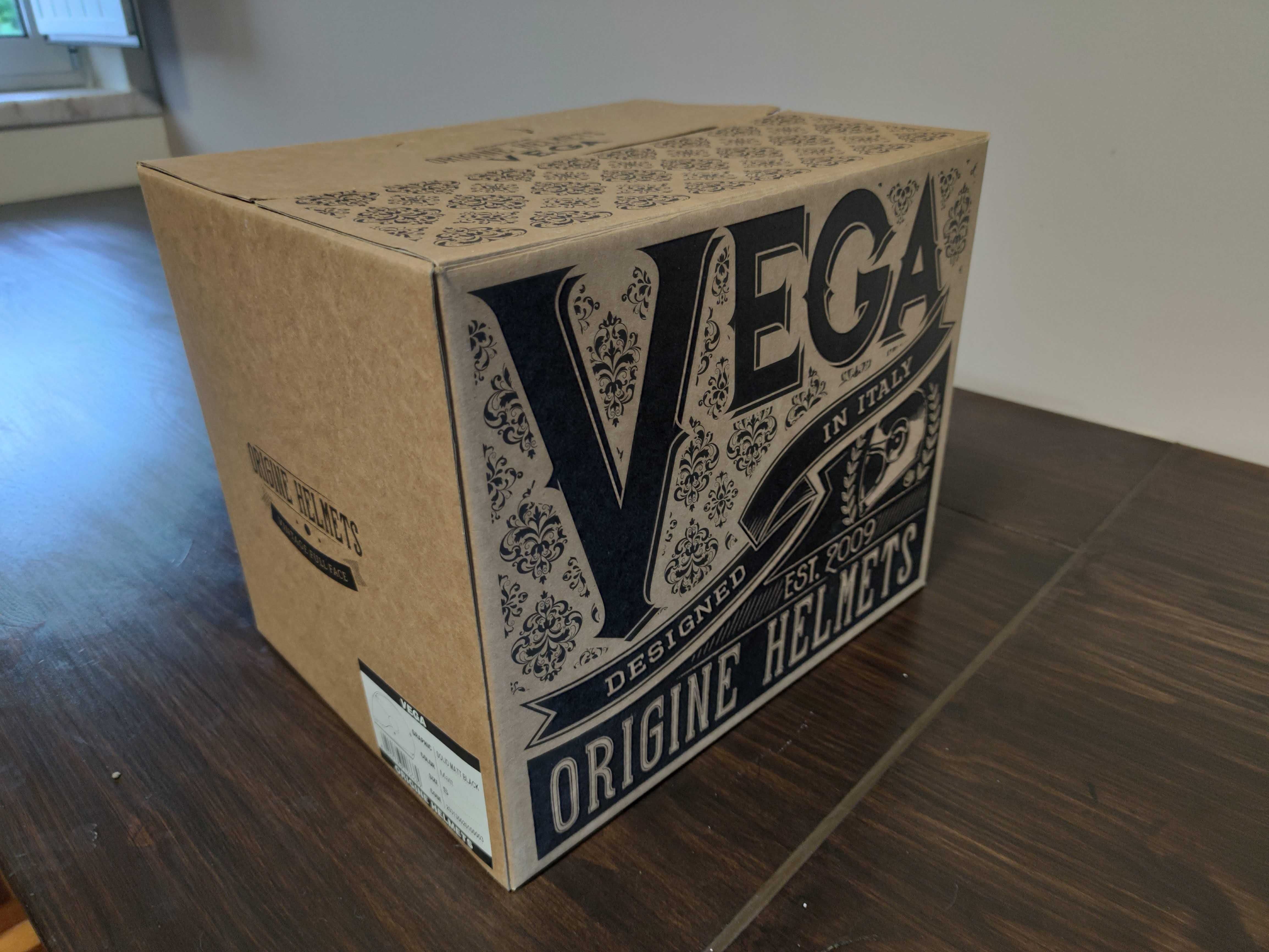 Capacete Origine Vega S preto estilo retro, com caixa e saco original