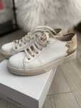 GEOX 39 sneakersy bialo-zlote skorzane sportowe trampki