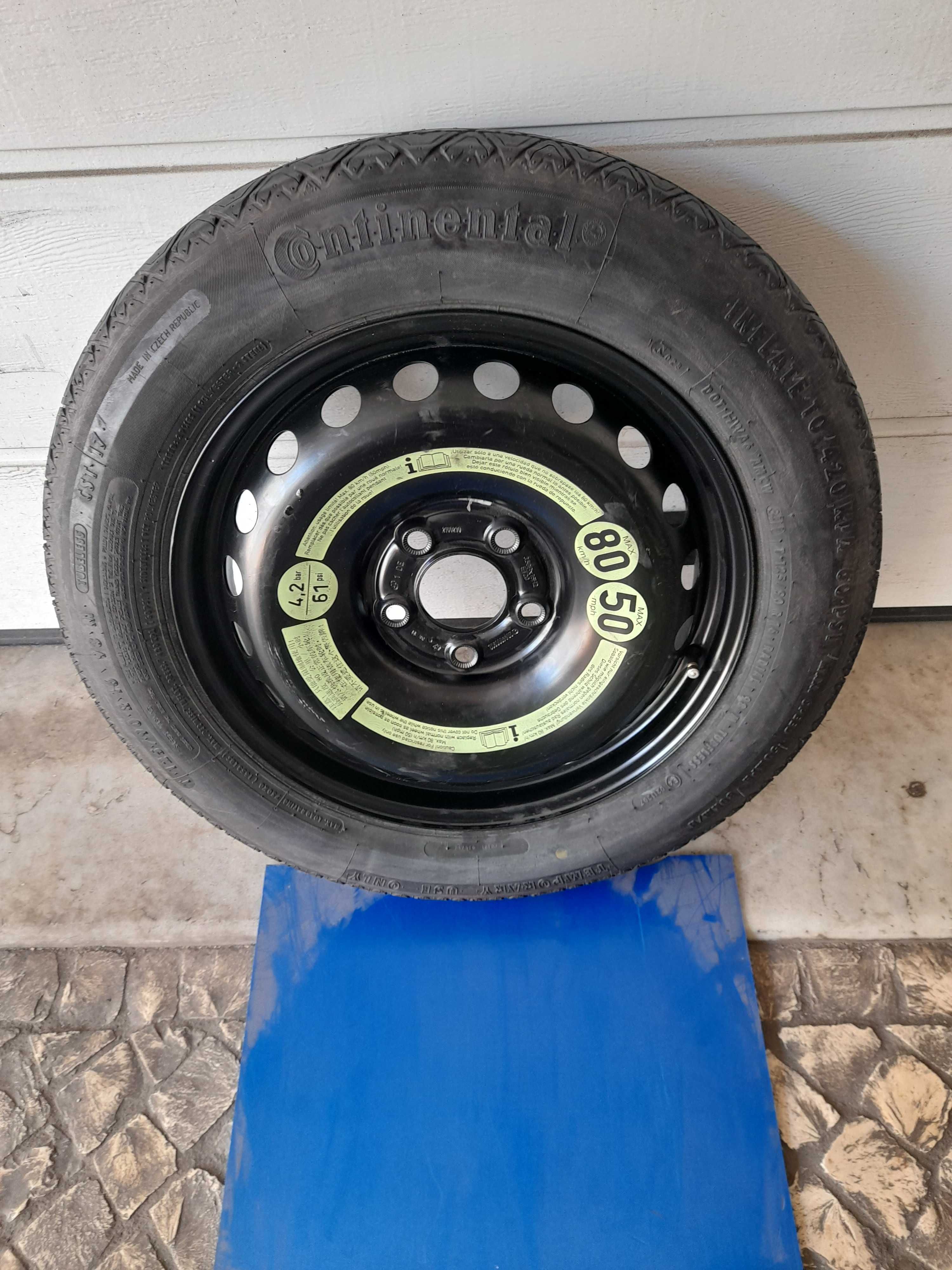 Roda suplente emergência 16" e 17" 5x112 Mercedes Audi BMW, Pneu fino