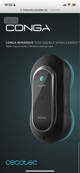 NOVO Robot limpeza de vidros CONGA Windroid 1090 DOUBLE SPRAY