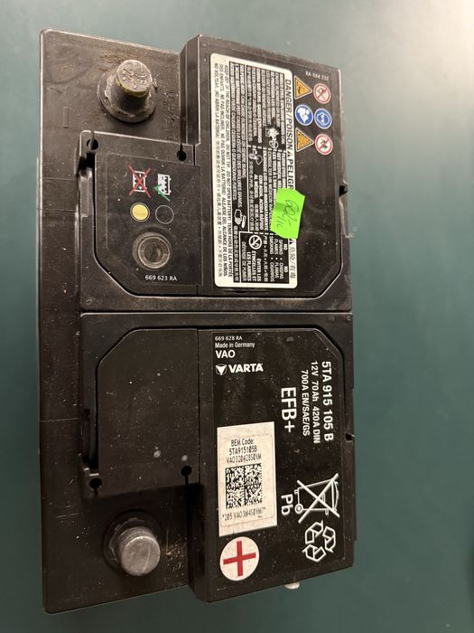 VARTA EFB+, 12V, 70AH, Sprawny, VAG