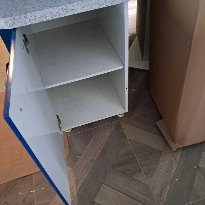 Szafka witryna narozna drewno 100x100cm i szafka stojaca 45 z blatem