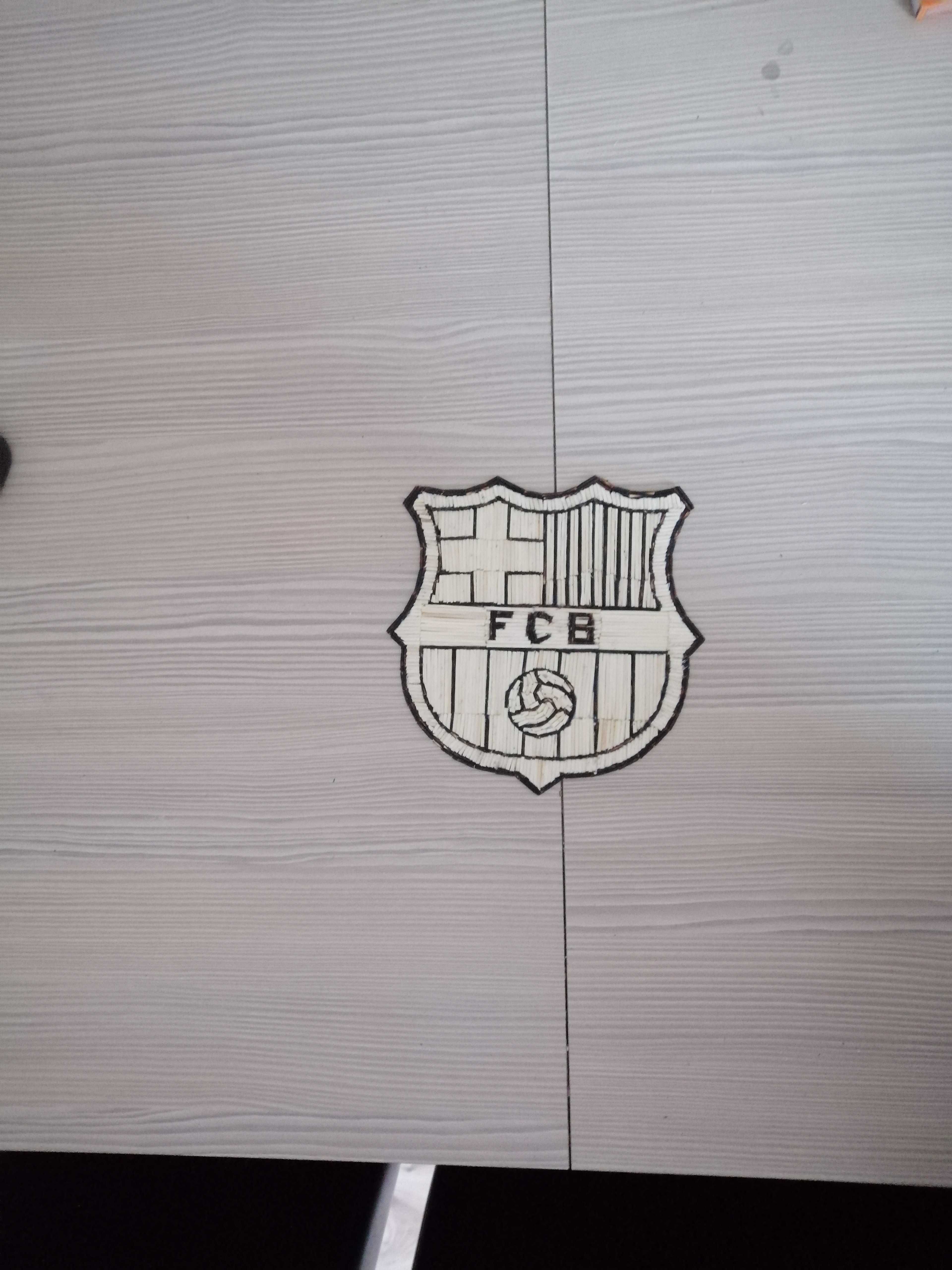 Herb FC Barcelony i nie tylko z zapałek
