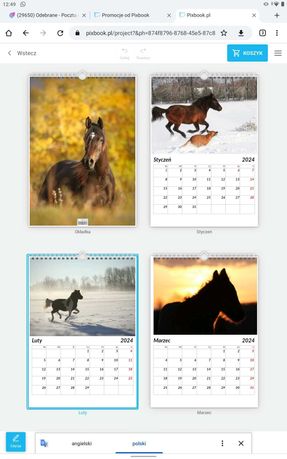 Foto kalendarz 2024 konie