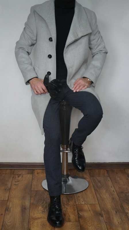 Płaszcz Zara Rozmiar XL Kolor Szary Jasny Fit