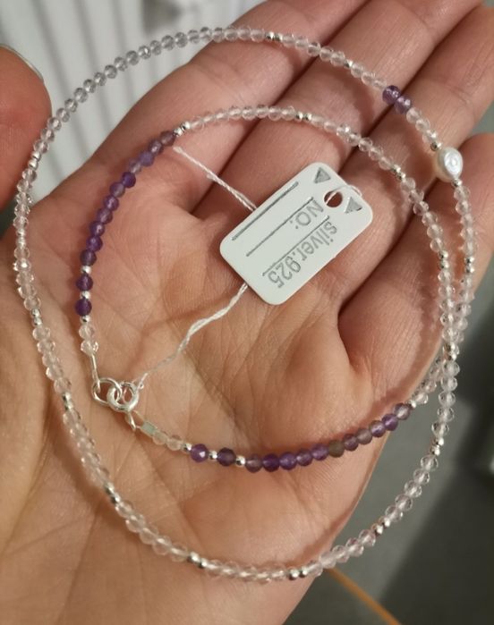 naszyjnik ametyst krysztal DODA ci uroku ametyst