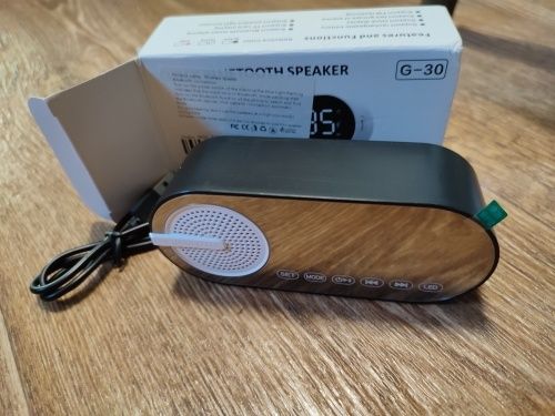 Głośnik Budzik Zegar Led Czarny Bluetooth FM